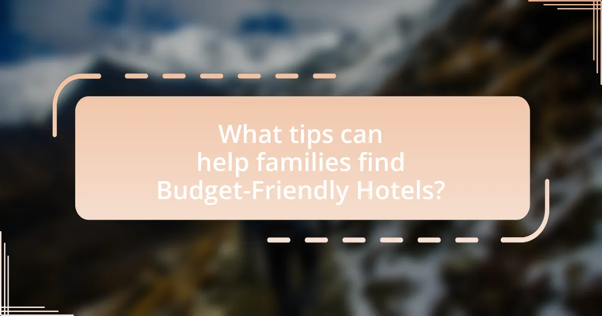 What tips can help families find Budget-Friendly Hotels?